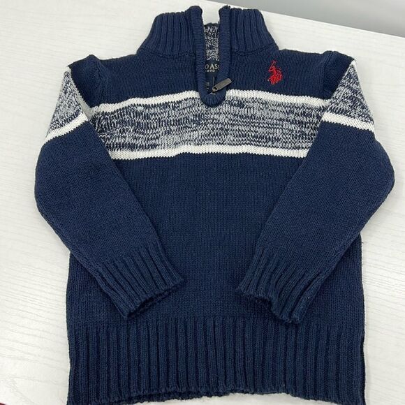 US Polo Assn blue white sweater 3T - Picture 1 of 5